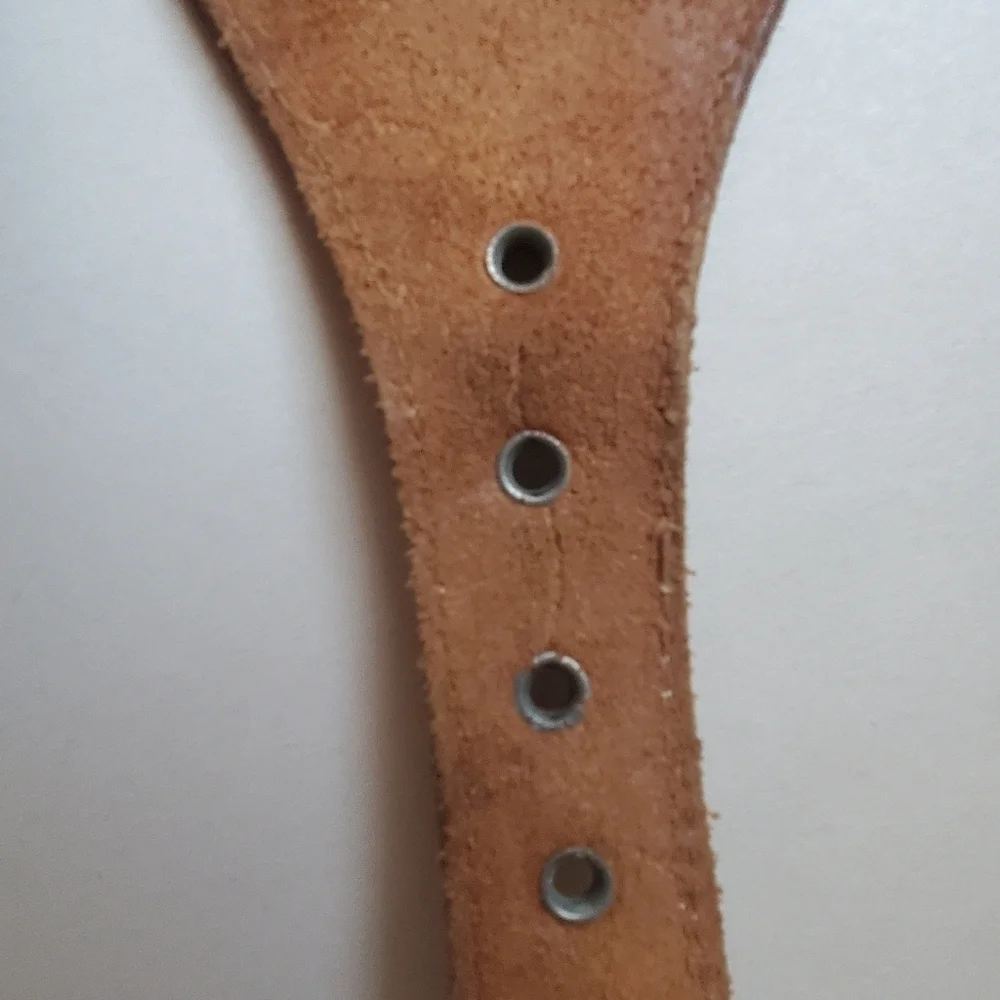 Women's Handcrafted Brown and Cream Woven Leather Belt